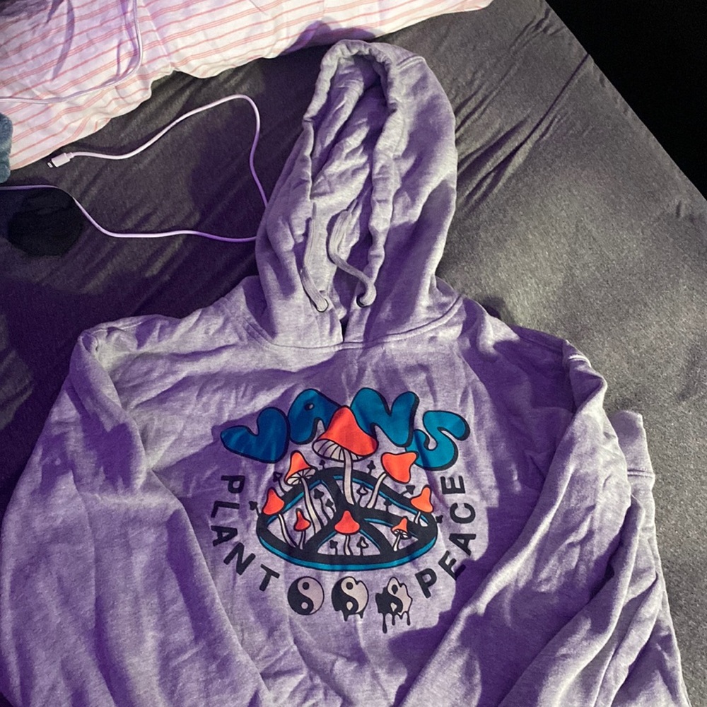 Grey Vans Mushroom Hoodie, Size M